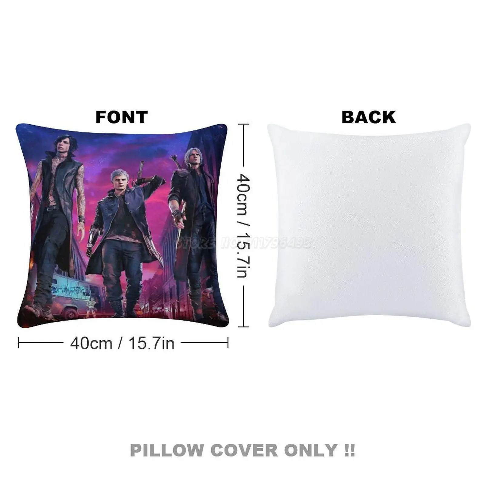 5 Постер-Неро Данте V Пайетки Наволочка на Подушку для Дивана 40X40см Русалочка Неро Игровые Игры.