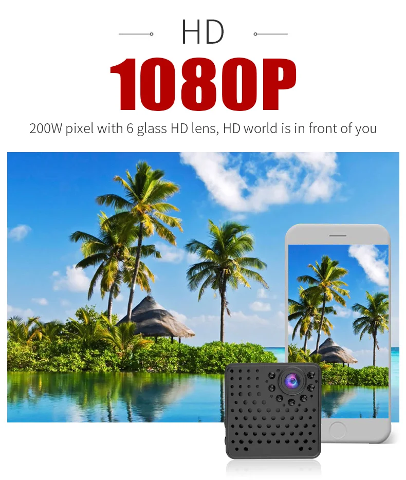 Мини камера с датчиком движения 1080P Wi Fi HD ночное видение|Компактные видеокамеры| |