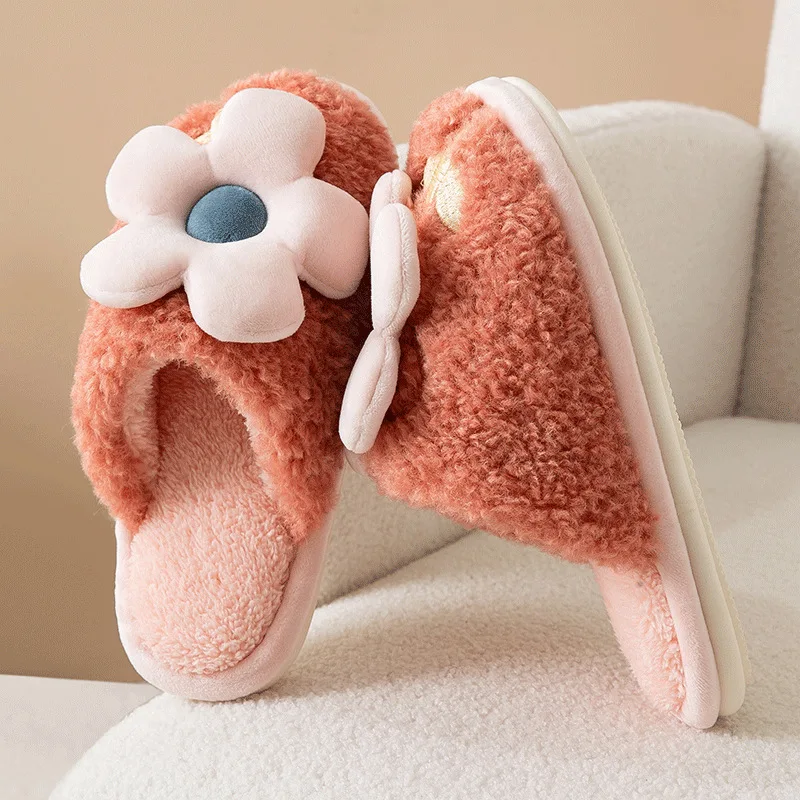

Women Slippers Girl Cute Cartoon Plush Warm Shoes Home Indoor Ladies Casual Animale Open Toe Flat Comfort Shoe Autumn Winter