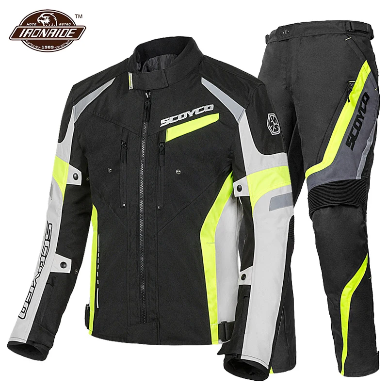 

SCOYCO Men Motorcycle Jacket Winter Moto Jackets +Motorcycle Pants Motorcycle Suit Motocross Riding Jacket Moto Protector
