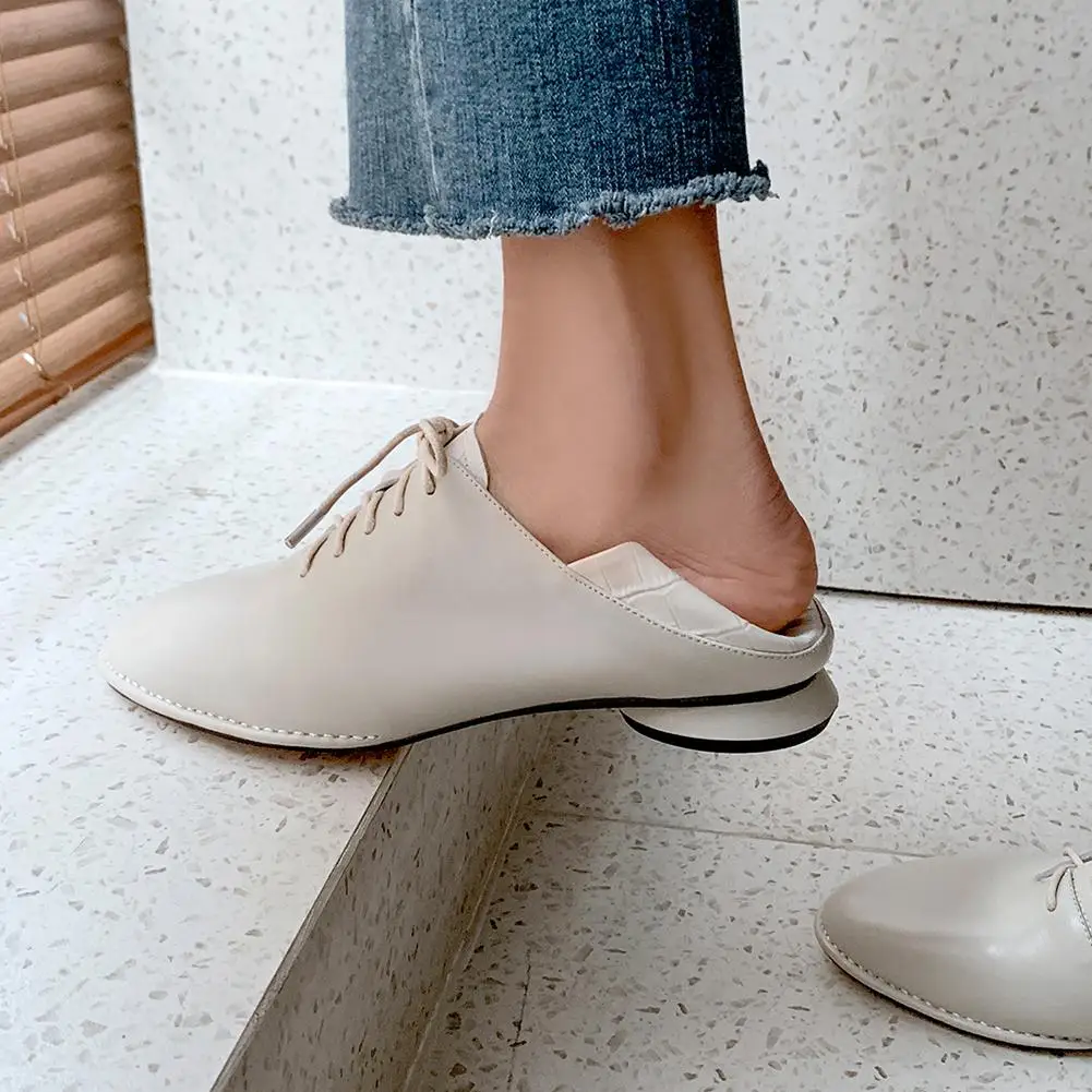 

Doratasia Hot New Design Genuine Cow Leather Lace-Up Casual Shoes Woman Pumps Female Low Heels Comfortable Pumps Women Shoes