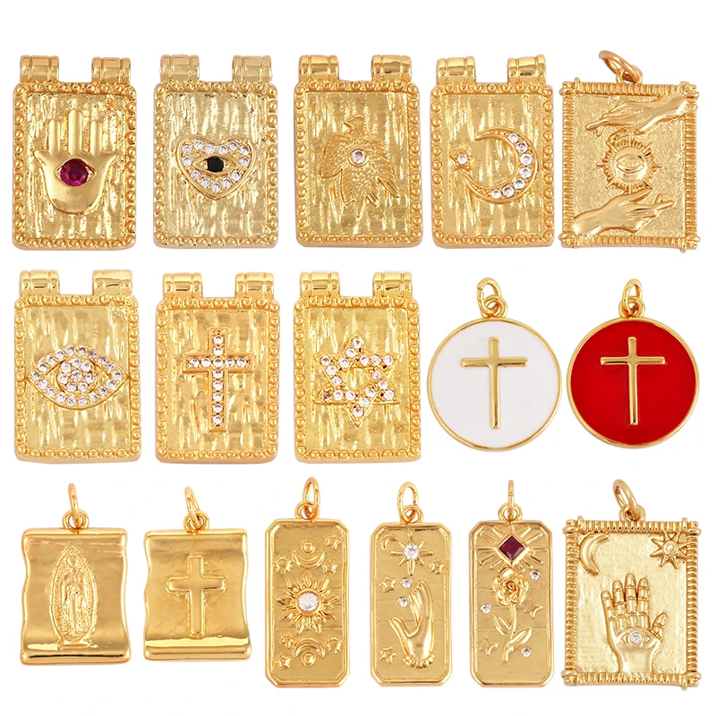 

Twin Two Hole Cross Eagle Religious Christine Charm Pendant,Lucky Evil Hamsha Hand DIY Jewelry Accessories for Necklaces Making