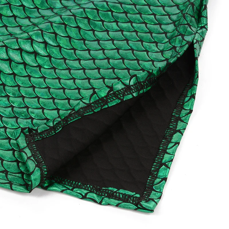 Female Long Skirt Fish Scale Print High Waist Bandage Triangle Mermaid Bikini Swimsuit for Summer Women Ladies Fashion New | Женская