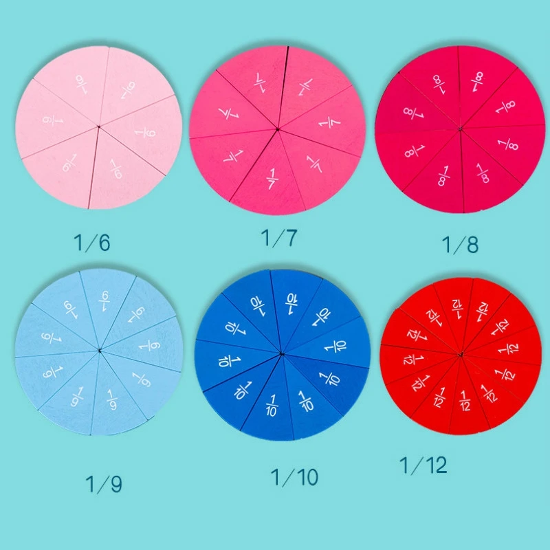 

Wooden Preschool Circular Mathematics Fraction Board Teaching Aids Learning Tool Sensory Toy for Children