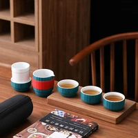 japanese style quick cup ceramic travel tea set one pot four cups portable outdoor small set