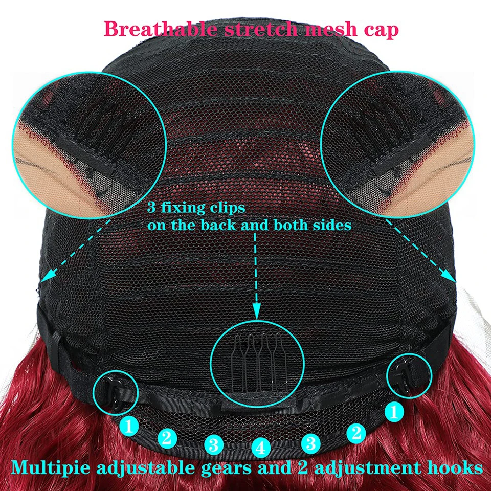 Парики на сетке спереди бордовый парик 26 дюймов длинные волнистые кудрявые смеси