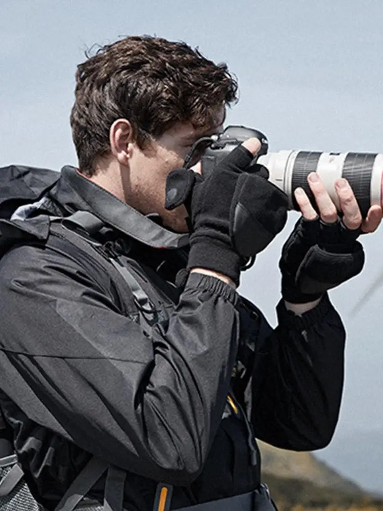 Теплые перчатки Зимние Для Мужчин's чехол с откидной крышкой на флисовой