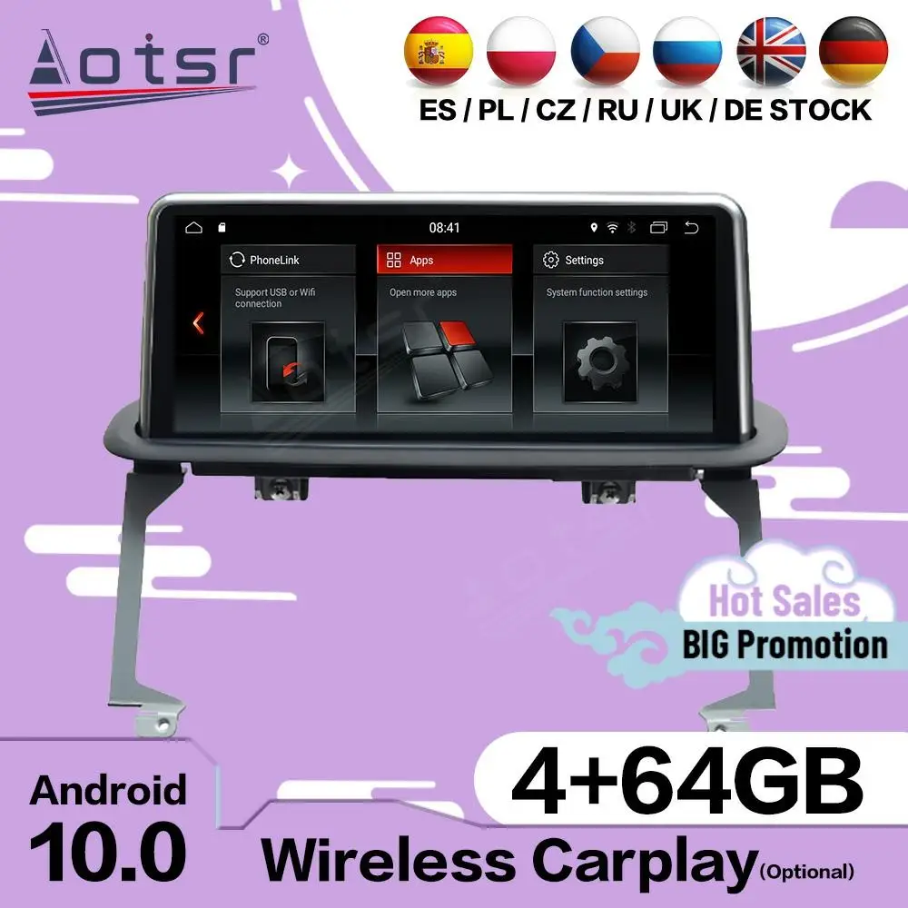 

Carplay Авто Стерео Android 10 экран для BMW X5 X6 серии F15 2014 2015 2016 2017 GPS мультимедиа аудио радио приемник головное устройство