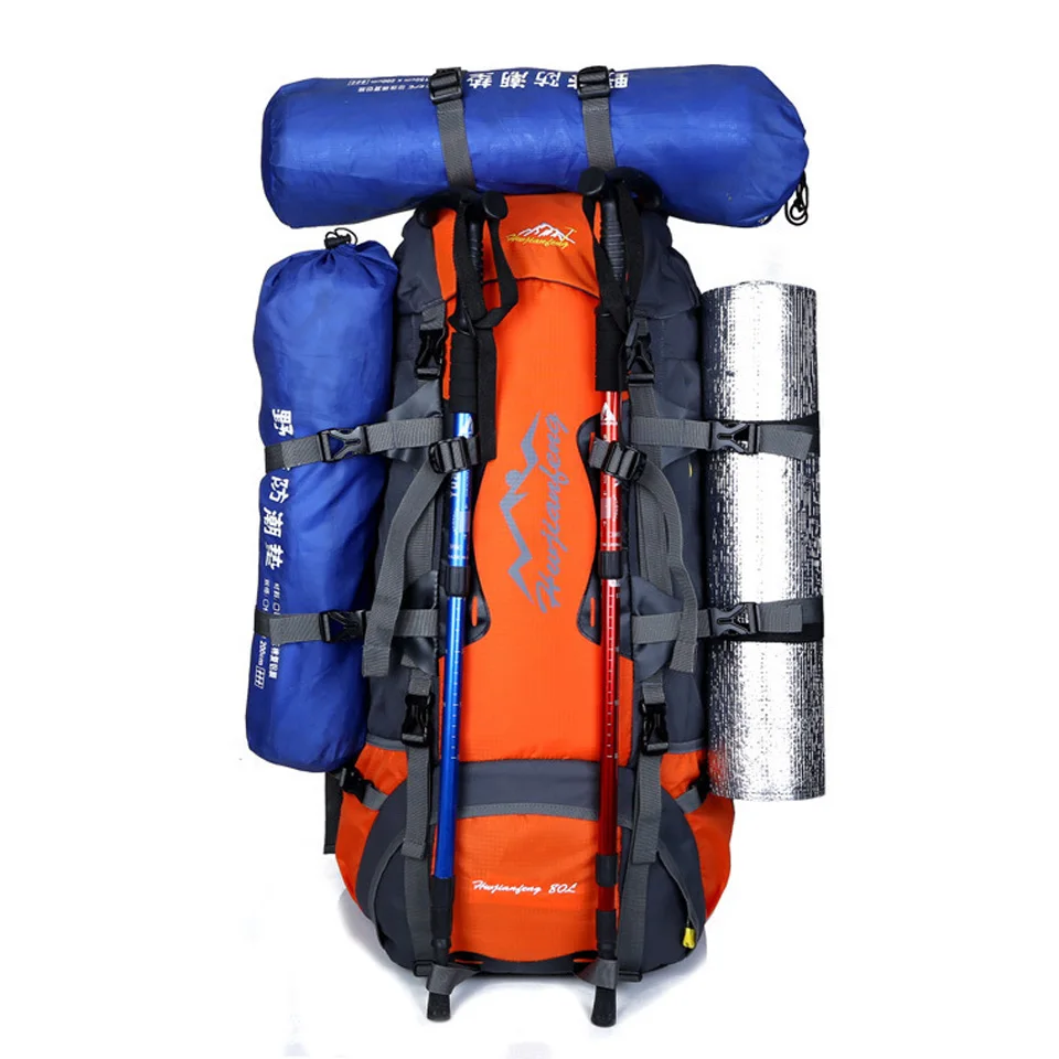 Походный рюкзак 80 л для мужчин и женщин Мужская водонепроницаемая сумка кемпинга