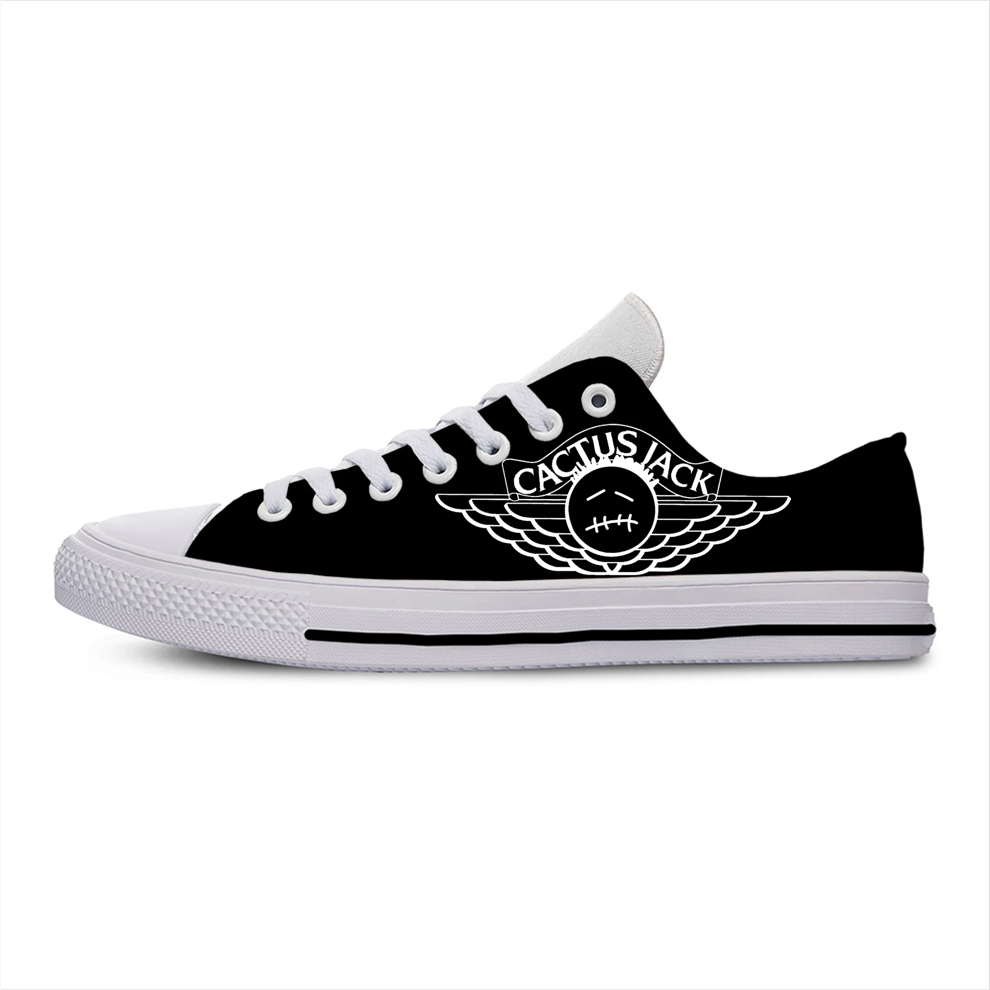 

Cactus Jack Cartoon Canvas Men Shoes Retro Lace-up Ladies Casual Sneakers Outdoor Breathable Leisure Footwear Real Pictures
