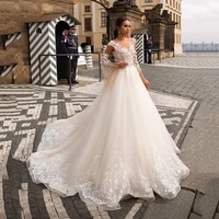 long sleeves wedding dress sexy backless lace appliques v neck princess vintage wedding dress bride gown vestido de noiva