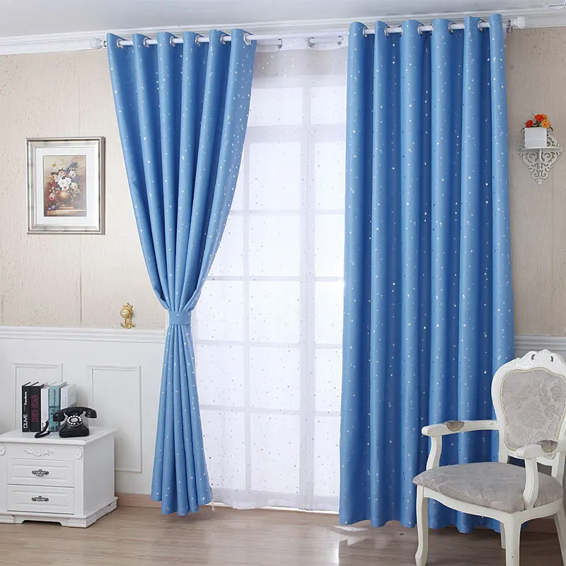 Самые последние стильные горячие серебряные маленькие звезды шаблон занавески