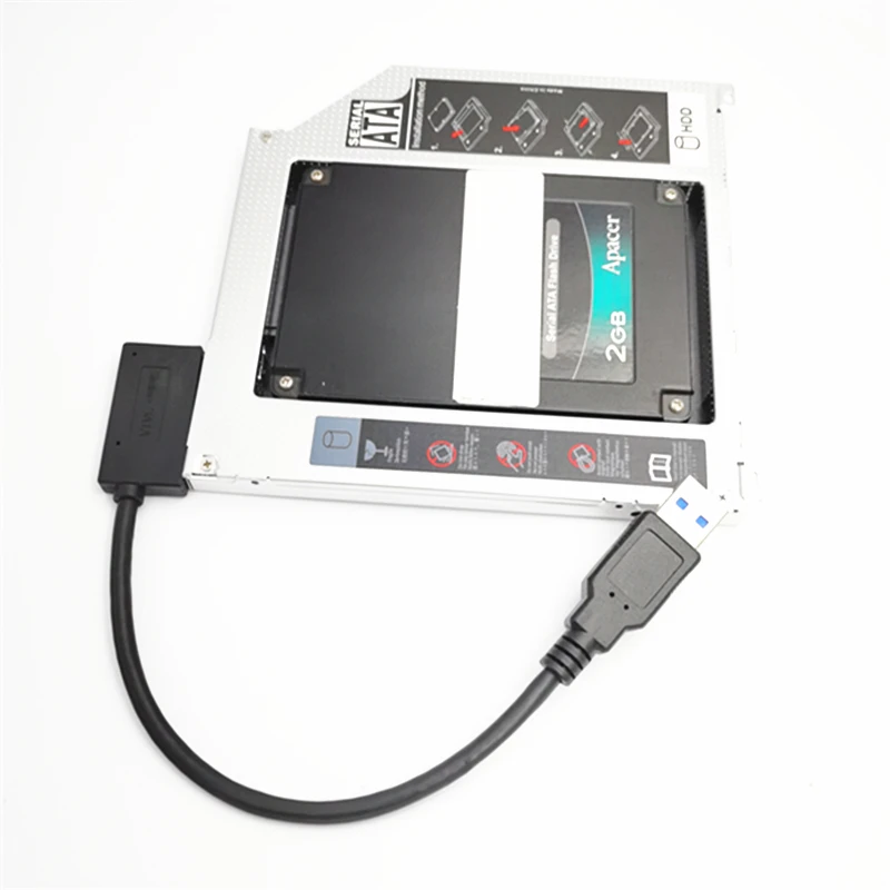 Конвертер USB3.0 Slim SATA USB для оптического привода ноутбука DVD 7 + 6 контактов 24 см