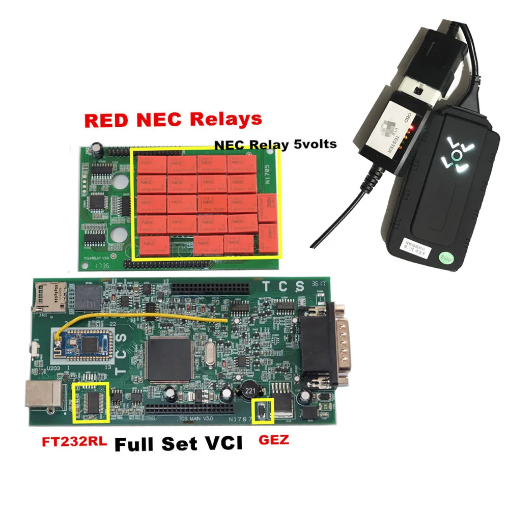 OBDIICAT 150 новые V2017.1 TCS Pro 2016 1 с keygen V 3 0 PCB 5V Красный NEC Реле obd2 сканер диагностический