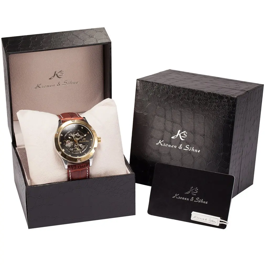 KS навигатор серии золотой чехол роскошный Скелет Прозрачный для мужчин Gent