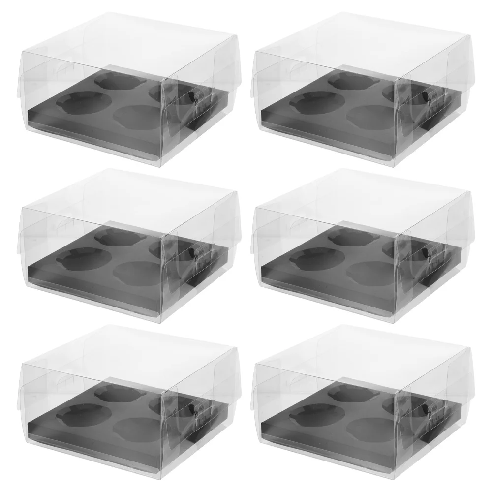 

10pcs Disposable Cake Packaging Boxes Transparent Dessert Storage Boxes