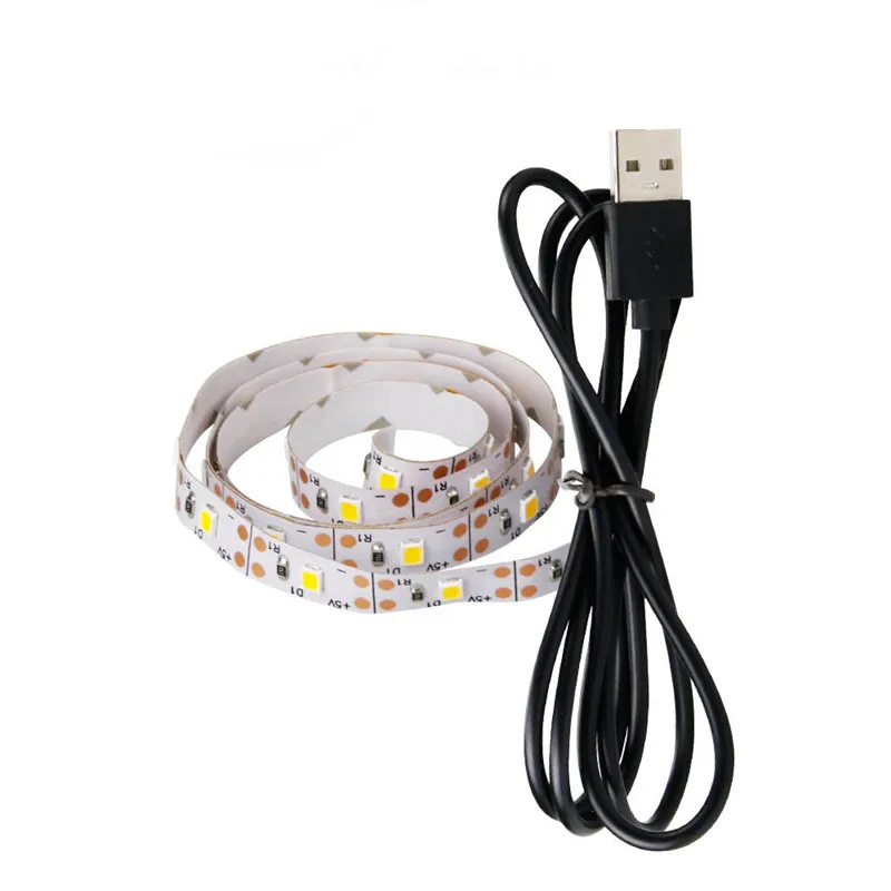 EU Plug USB 5V LED Strip lamp 2835 SMD US Plug LED Night light Tape Ribbon 1M 2M 3M 4M 5M Waterproof TV Backlight Bias lighting - Испускаемый цвет: 50cm 30leds