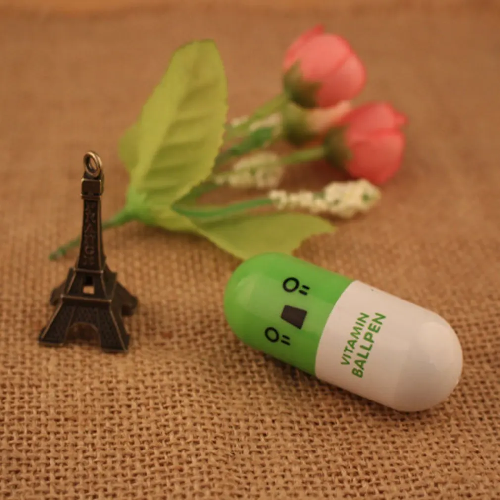 

Cartoon Capsule Creative Pills Ball Ballpoint Pens Ballpen For Office School Writing Supplies Stationery