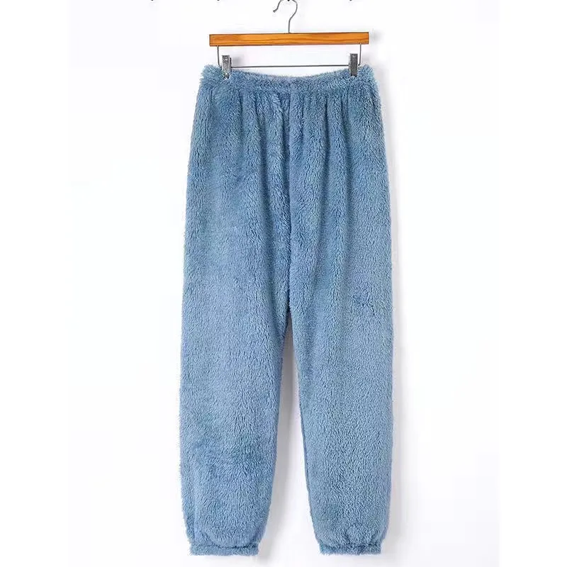 Fdfklak M-XXL Flannel Pajama Pants For Women New Thicken Warm Sleepwear Pant Loose Winter Ladie's Homewear Trousers Black White