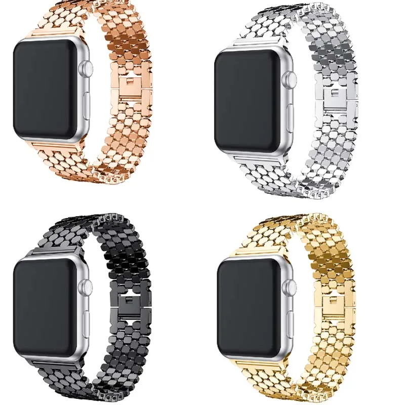Металлический ремешок из нержавеющей стали для Apple Watch Band Series 7 6 5 4 SE 40 44 41 45 браслет