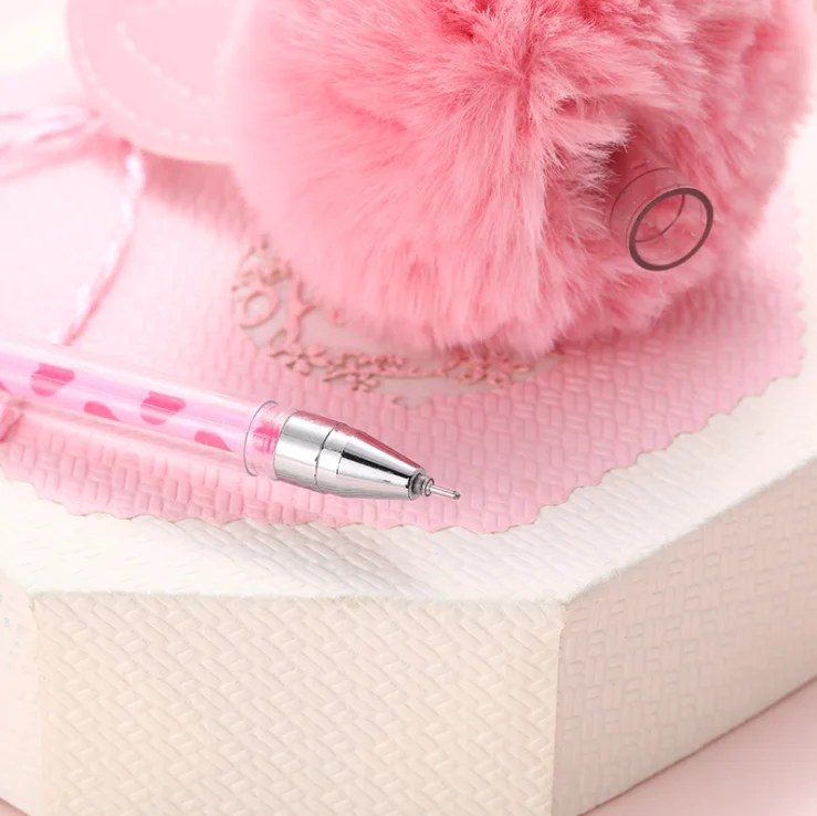Мультяшный розовый кролик пушистый милый каваи подарок гелевая ручка
