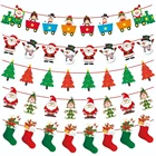 3 м гирлянда, рождественские баннеры, баннер Санта-Клаус, снеговик, лось, флаг, Рождественские елки, баннеры, декор 2022, Рождественский Декор для дома