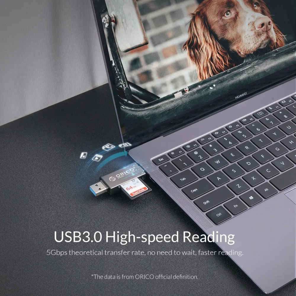 ORICO USB 3,0 Micro SD кард-ридер USB 3,0 Micro SD TF кард-ридер максимальная поддержка 128 ГБ для компьютера USB 3,0 кард-ридеры