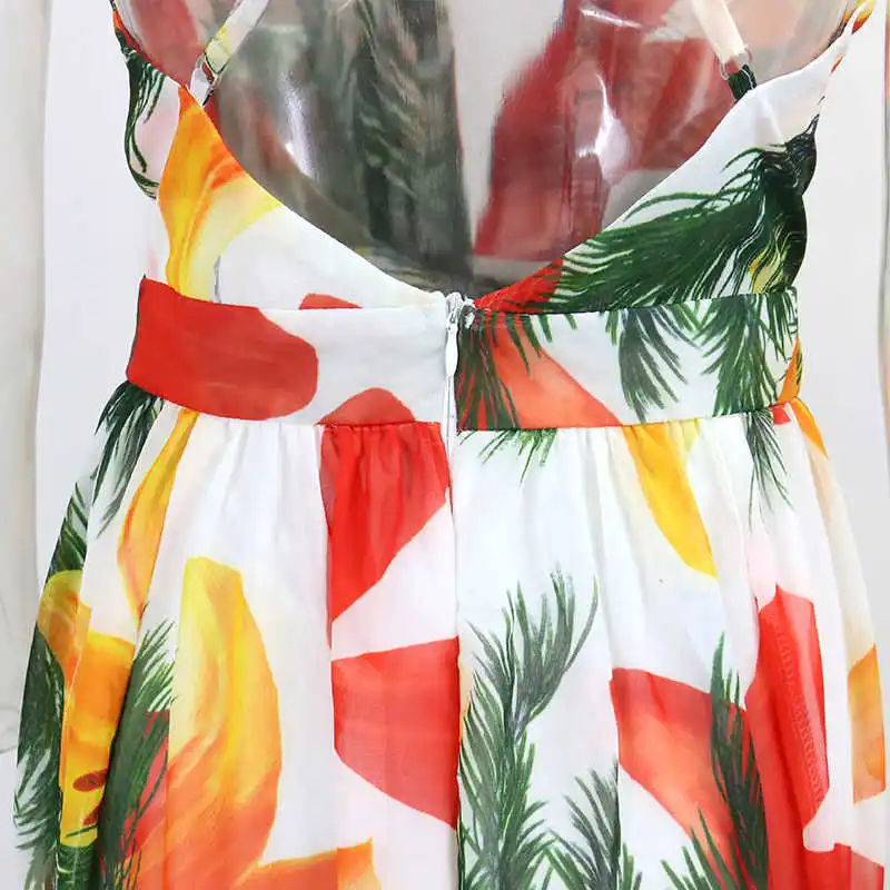 

Floral Printed Backless Maxi Long Dress Women Sexy V Neck Spaghetti Strap Summer Dress Beach Wear Party Vestidos