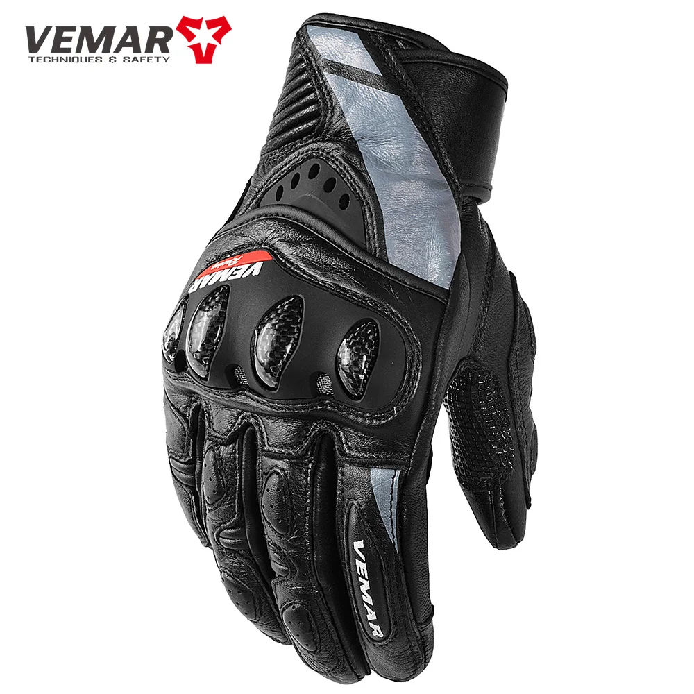 Кожаные Мотоциклетные перчатки для мужчин и женщин защитное снаряжение из