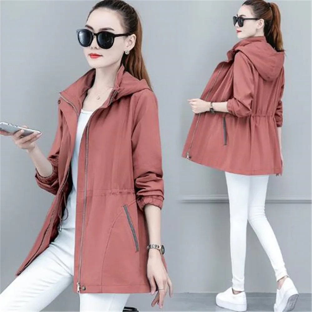 

Fall/Winter 2020 New Women's Windbreaker Loose Hooded Jacket Coat Top Clothes Outerwear