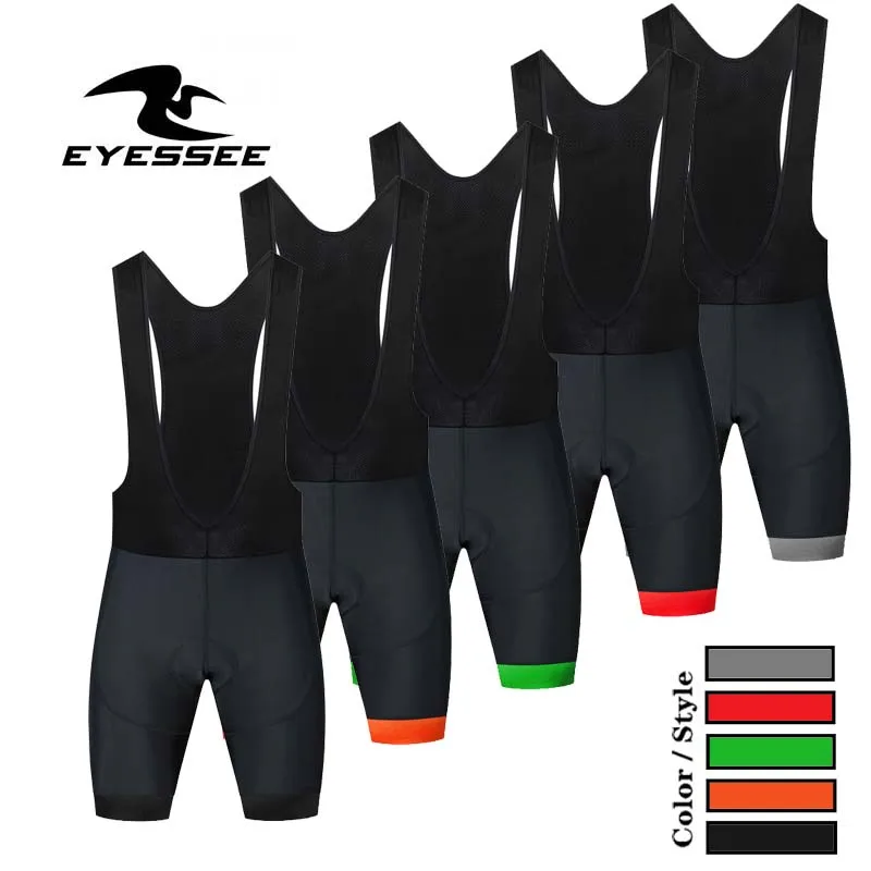 

EYESSEE 14 Color! Mountain Bib Shorts Race Bicycle Culotte Ciclismo Bike Pants Coolmax 9D Gel Pad Silicon Bib Shorts