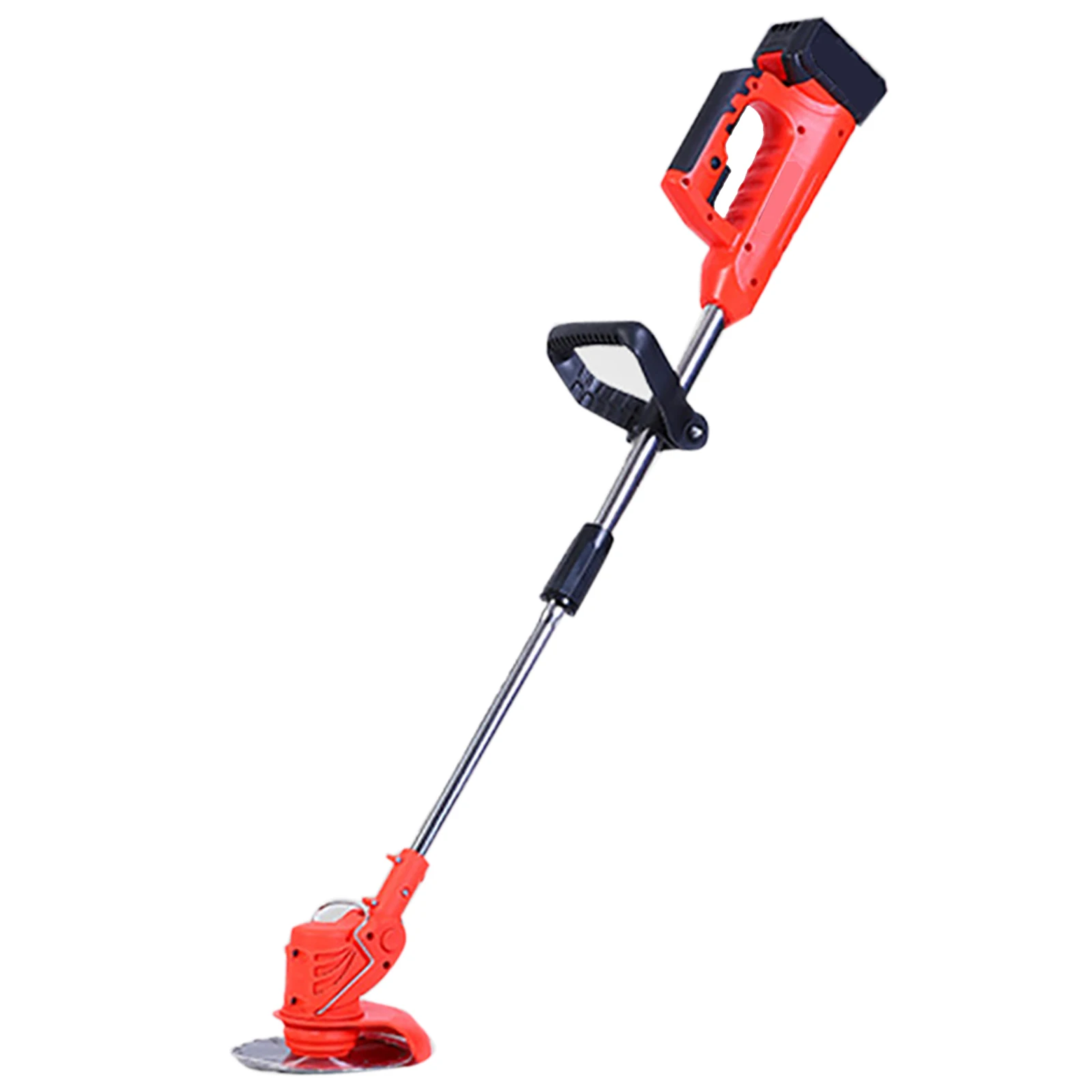 21V Cordless Electric Grass Trimmer Portable Lawn Mower Weeds Brush Length Adjustable Cutter Garden Pruning Tool with 2 Battery