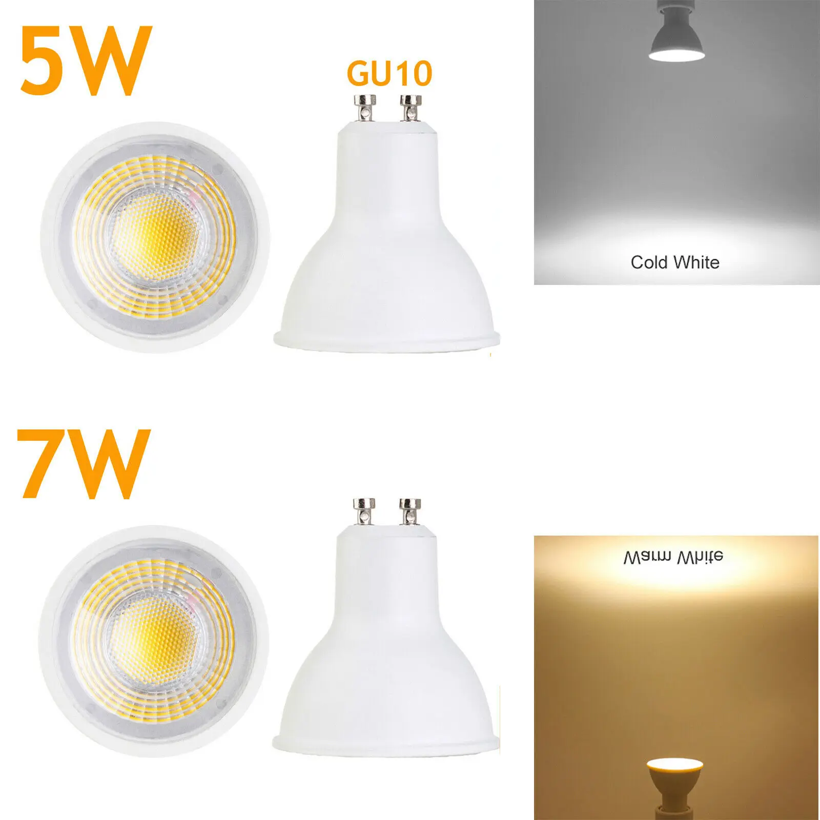 

10PCs LED Spotlight 5W 7W GU10 GU5.3 MR16 COB 110V 220V DC12V Spolight Lamp Bright Cool White Warm White for Home Office