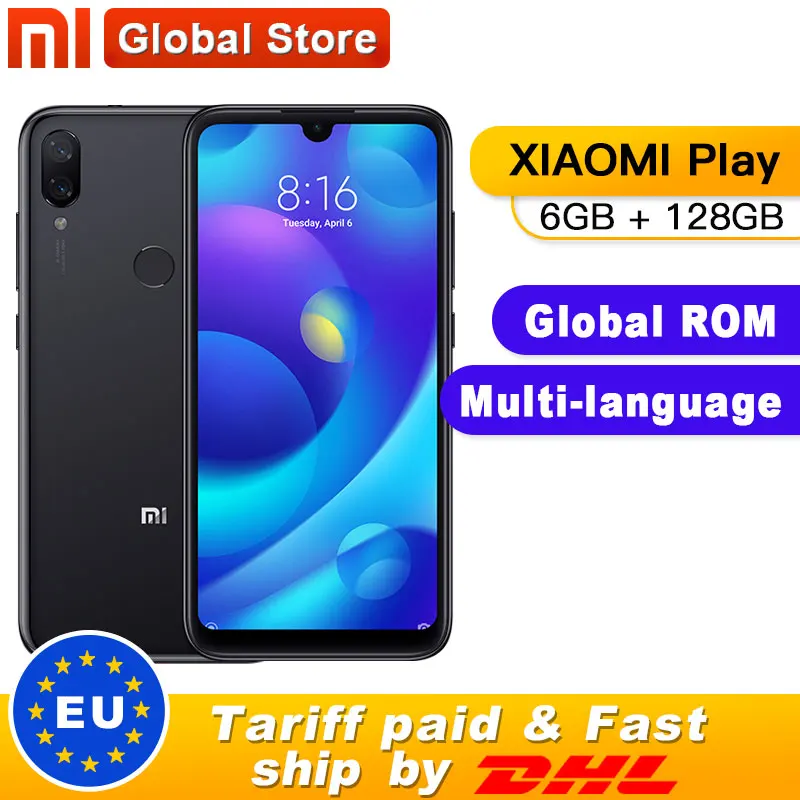 Глобальная ПЗУ Xiaomi Mi Play 6 ГБ 128 Гб Смартфон MTK Helio P35 Восьмиядерный телефон 5 84 &quot19:9