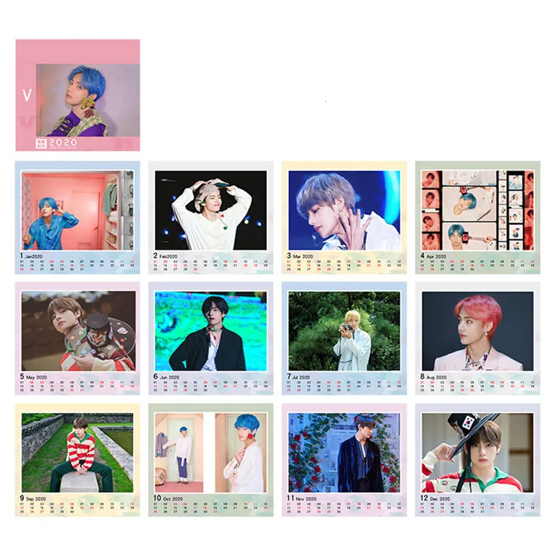 KPOP Bangtan мальчики карта душа персона календарь JUNG KOOK JIMIN SUGA мальчик с Luv Настольный Декор FH35
