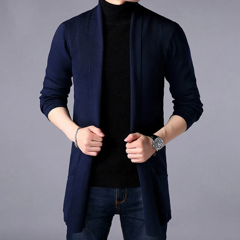 

2021 Men's Sweaters New Autumn Casual Solid Knitted Male Cardigan Designer Homme Sweater Slim Fitted Warm Clothing