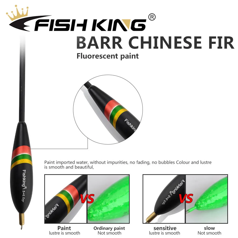 Рыбы Король 3 шт./упак. Баргузинский пихты Float 1,5+ 4,0g/1,5+ 5,0/1,5+ 6,0g из бальзового дерева Подставка-поплавок для Go Корк вертикальный буй рыболовный поплавок для ловли карпа