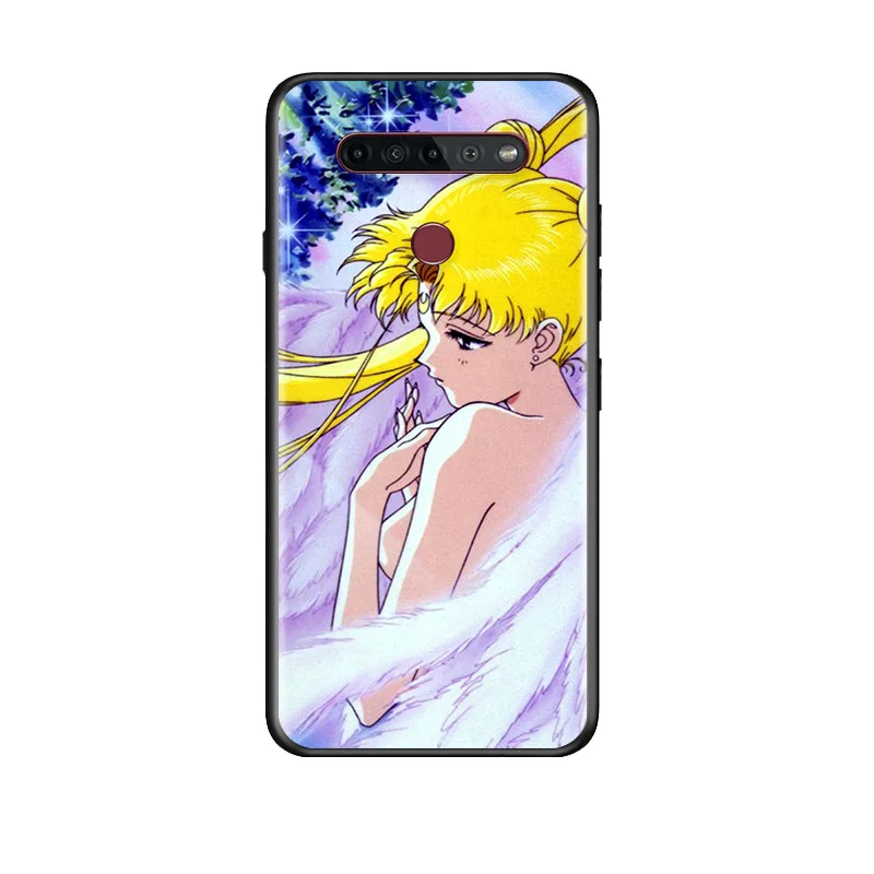 

Anime Sailor Moon For LG G8 V30 V35 V40 V50 V60 Q60 K40S K50S K41S K51S K61 K71 K22 ThinQ 5G TPU Silicone Black Phone Case