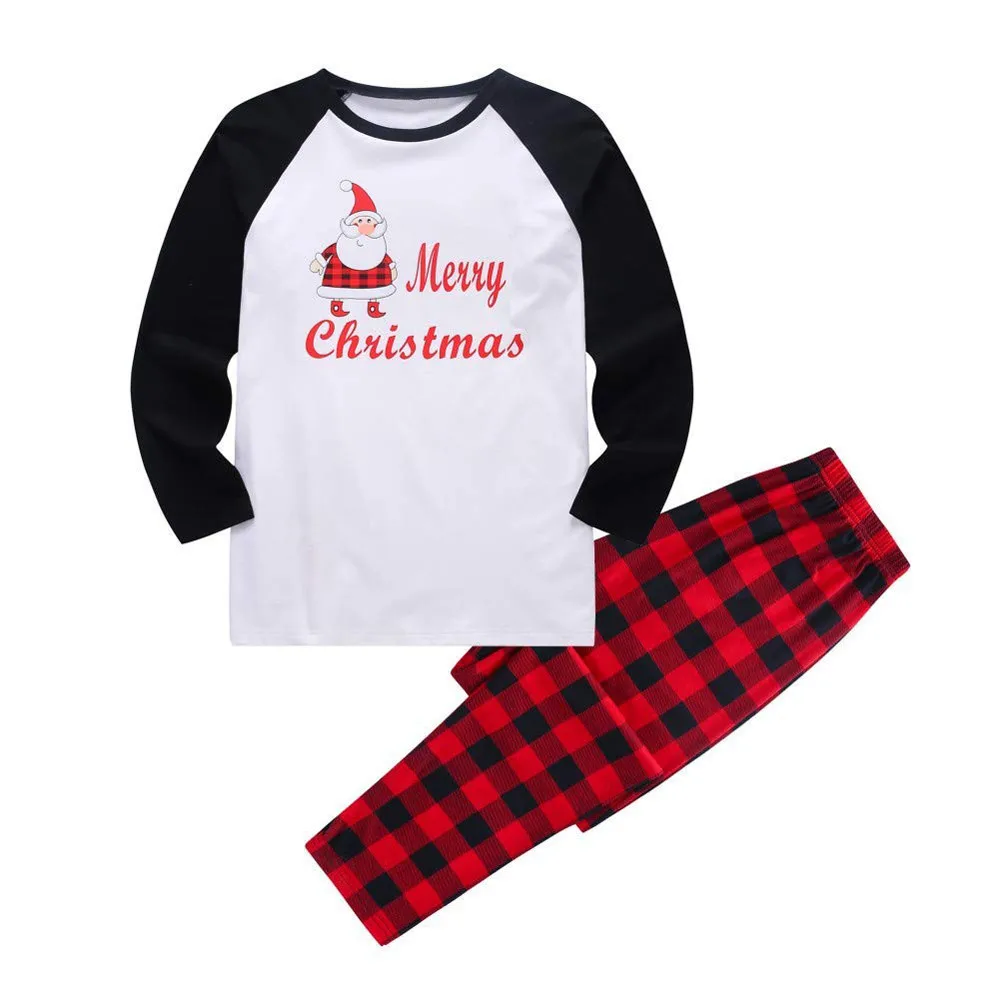 Мужские рождественские пижамы в клетку с Санта-Клаусом семейные сочетающиеся