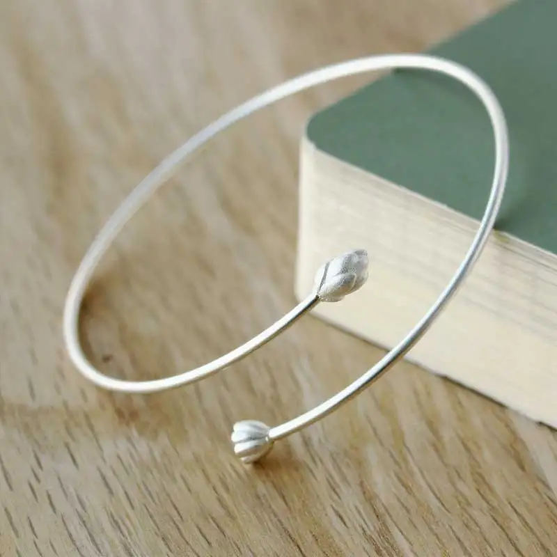

Adjustable S925 Sterling Silver Bracelet on handfor Women bangle korean fashion Elegant wrist bracelets Jewelry 2021 Gift