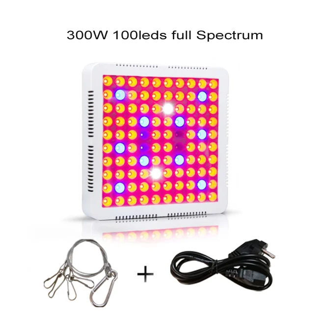 300W grow lamp Светодиодный светильник для выращивания, панель, полный спектр, с УФ ИК, 300 Вт, лампы для выращивания, гидропонный подвесной комплект для комнатных растений, цветочных семян, фито-лампа - Испускаемый цвет: 300W grow lamp