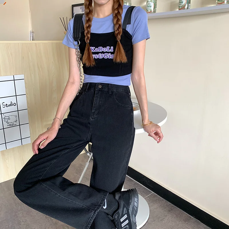 

4XL Plus Size Jeans Women Fall Chic High Waist Vintage Simple Stylish BF Style Teens Denim Trousers Leisure Femme Oversized Jean