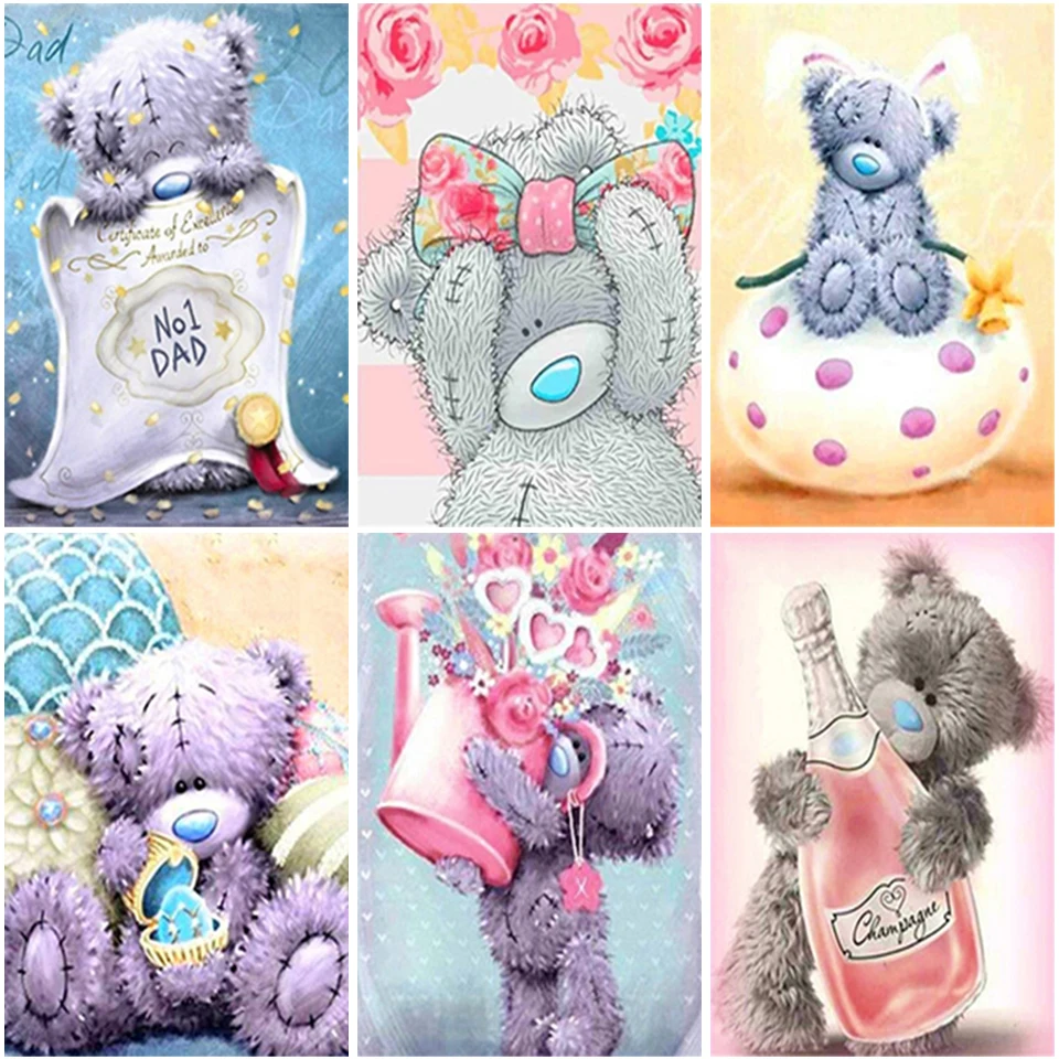 

5D DIY Diamond Painting Cartoon Bear Full Square Round Drill Diamond Embroidery Rhinestone Of Picture Cross Stitch Home Decor