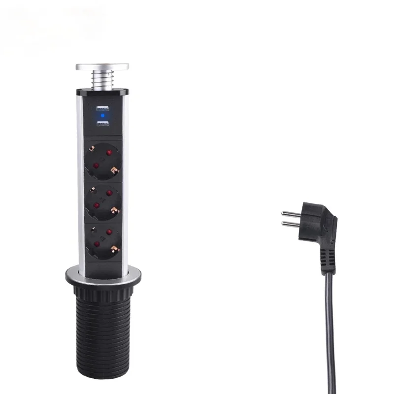 Выдвижная розетка с 2 USB портами для зарядки 3 розетки|Электрические розетки| |