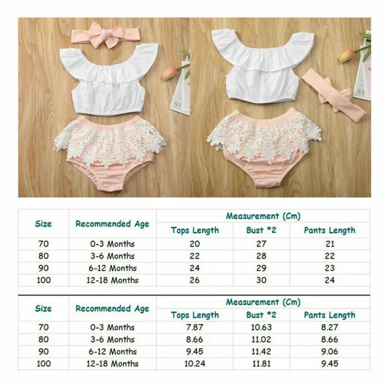 Комплект одежды Emmababy для новорожденных девочек летний костюм футболка кружевные