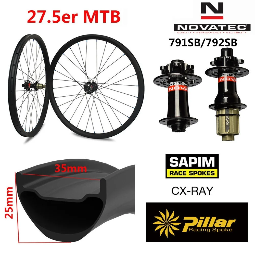 Колеса ELITEWHEELS 27 5 er MTB Углеродные колеса 35*25 мм бескамерные 650B пересекающиеся все