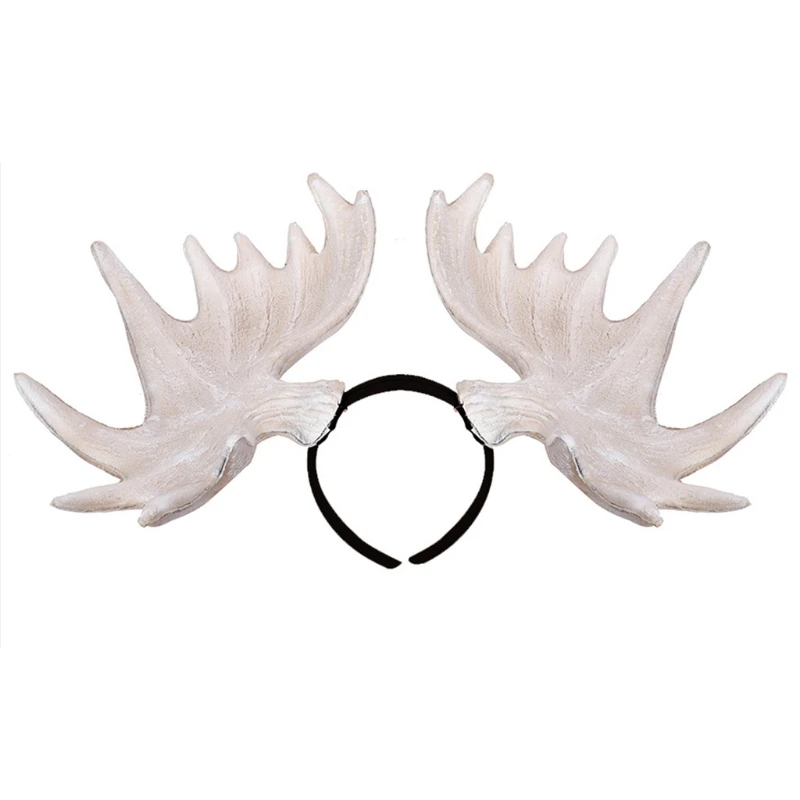 

N7MF Deer Horn Headwear Antlers Hairband Non Slip Deer Headpiece Photo Props Fancy Dress Halloween Christmas Accessories