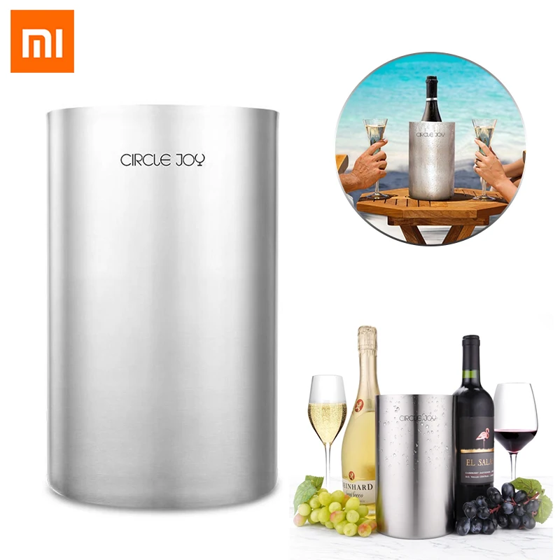 

Xiaomi Circle Joy Stainless Steel Double Ice Bucket Efficient Insulation Mini Ice Bucket For Red Wine No Ice Cube
