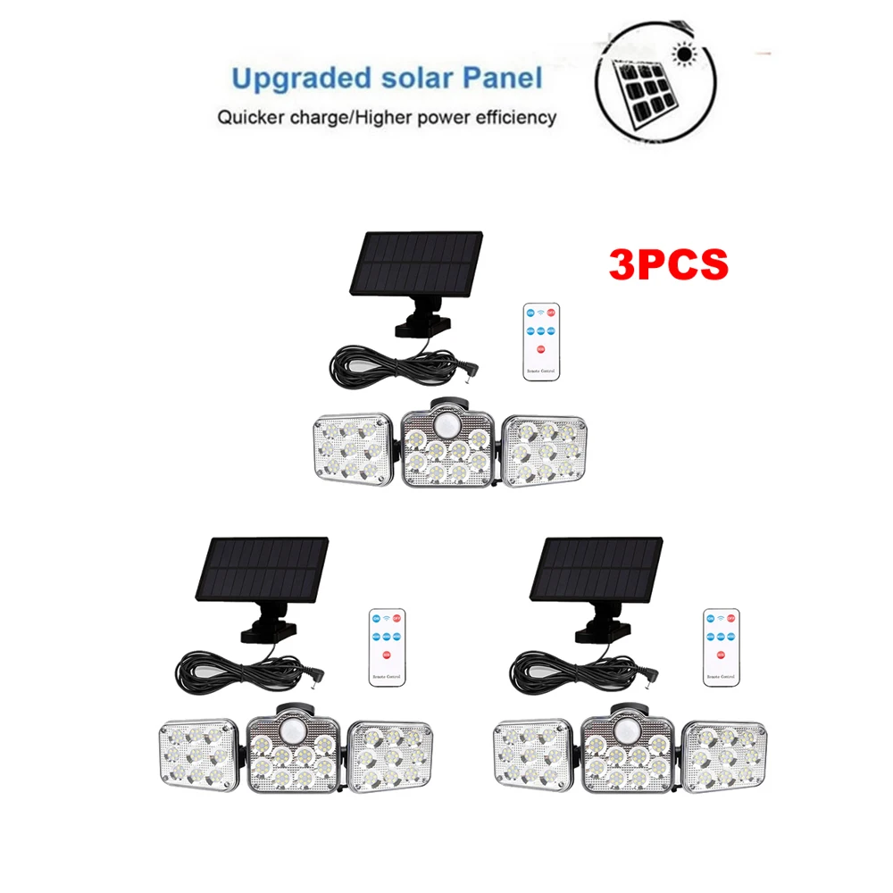 

138 led seperable remote Solar Light Outdoor Solar Lamp Powered Sunlight PIR Motion Sensor Waterproof Street Lamps Garden Decora