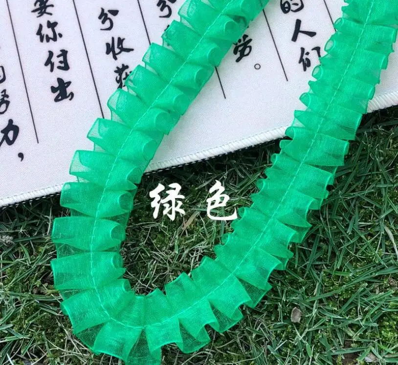 27 ярдов плиссированное платье с кружевной отделкой и лентой платье для девочек и кукол 25 мм Бесплатная доставка